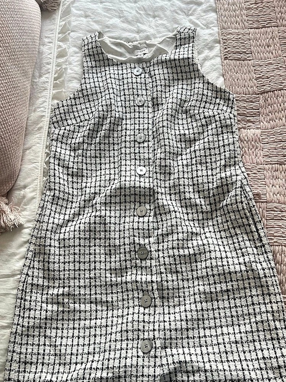 J.Crew Checkered Mini Dress in White & Black Like New